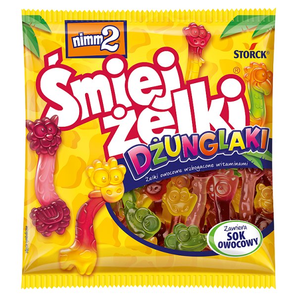 nimm2 Śmiejżelki Dżunglaki Żelki owocowe wzbogacone witaminami 90 g